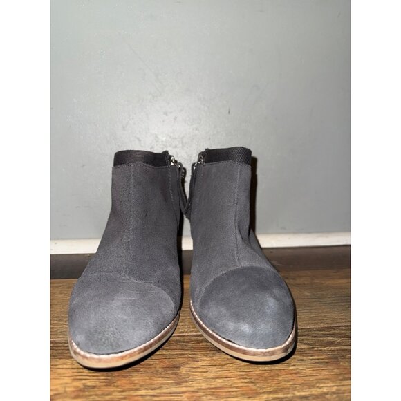 Tom’s Loren Suede Gray Ankle Heeled Boots Bootie Size 7.5 - Picture 7 of 14
